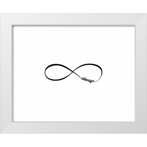 Love Always I White Modern Wood Framed Art Print by CAD Designs