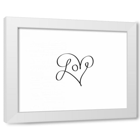 Love Always II White Modern Wood Framed Art Print by CAD Designs