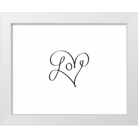 Love Always II White Modern Wood Framed Art Print by CAD Designs