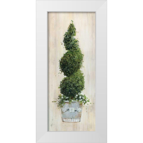 Spiral Topiary White Modern Wood Framed Art Print by Swatland, Sally