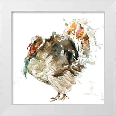 Harvest Turkey White Modern Wood Framed Art Print by Robinson, Carol