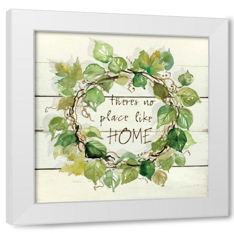 Aspen Wreath White Modern Wood Framed Art Print by Robinson, Carol