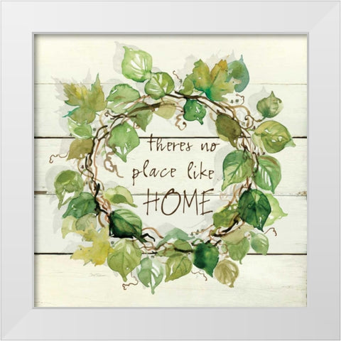 Aspen Wreath White Modern Wood Framed Art Print by Robinson, Carol