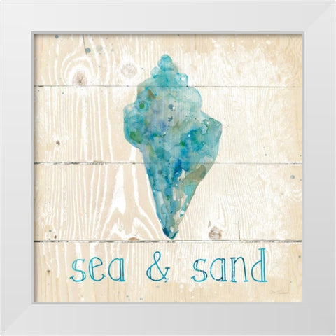 Sea And Sand White Modern Wood Framed Art Print by Robinson, Carol