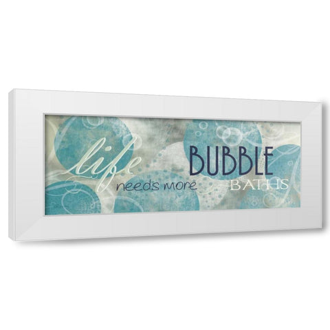 Bubble Bath I White Modern Wood Framed Art Print by Craven, Katrina