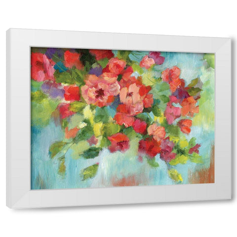 Cascading Blossoms White Modern Wood Framed Art Print by Nan