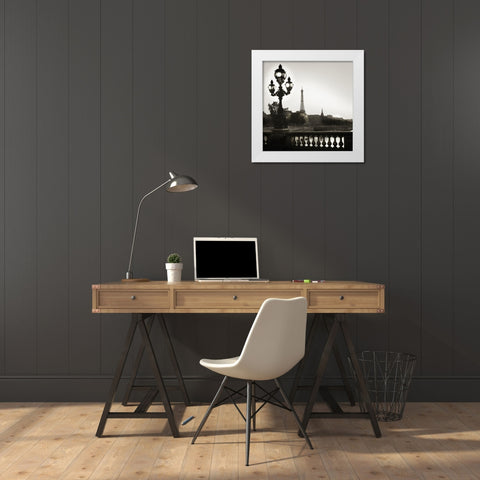 Parisian Evening White Modern Wood Framed Art Print by Delimont, Danita