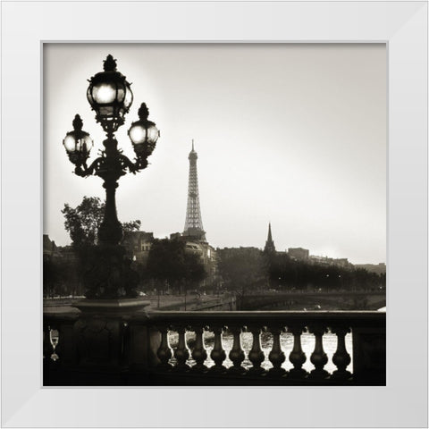 Parisian Evening White Modern Wood Framed Art Print by Delimont, Danita