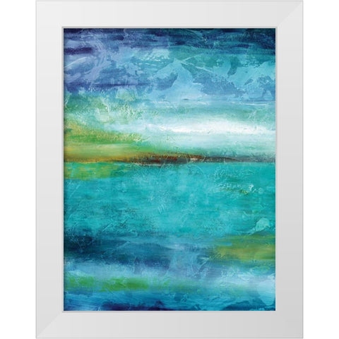 Blue Lagoon White Modern Wood Framed Art Print by Nan