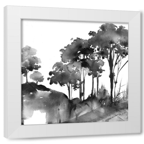 Colbalt Savannah White Modern Wood Framed Art Print by Troise Heidel, Theresa