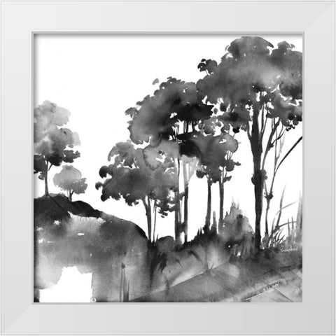 Colbalt Savannah White Modern Wood Framed Art Print by Troise Heidel, Theresa