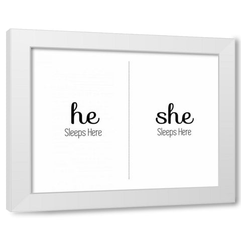 The Dog Sleeps White Modern Wood Framed Art Print by CAD Designs