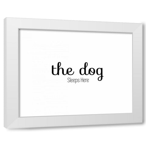 The Dog Sleeps White Modern Wood Framed Art Print by CAD Designs