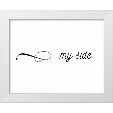 My Side, Your White Modern Wood Framed Art Print by CAD Designs