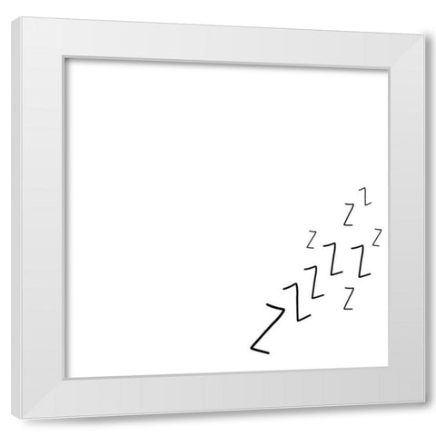 Lets Sleep In II White Modern Wood Framed Art Print by CAD Designs