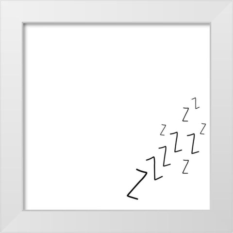 Lets Sleep In II White Modern Wood Framed Art Print by CAD Designs