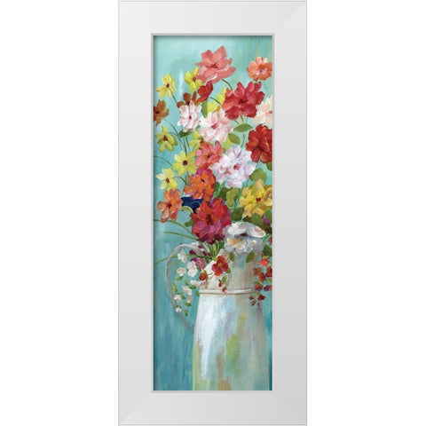 Country Bouquet I White Modern Wood Framed Art Print by Nan