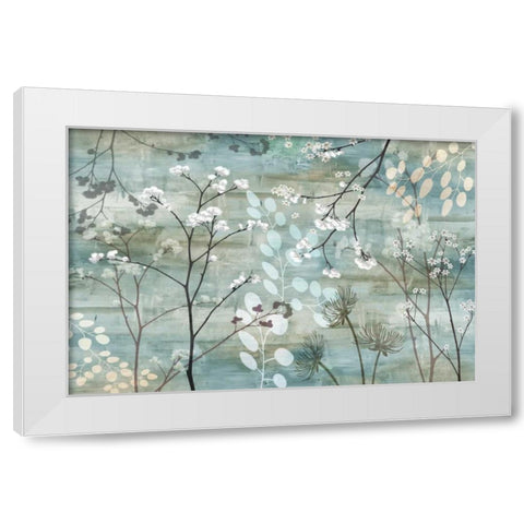Blue Misty Wood White Modern Wood Framed Art Print by Knutsen, Conrad