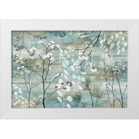 Blue Misty Wood White Modern Wood Framed Art Print by Knutsen, Conrad