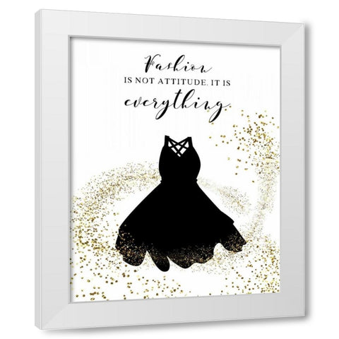 Fashion is White Modern Wood Framed Art Print by CAD Designs