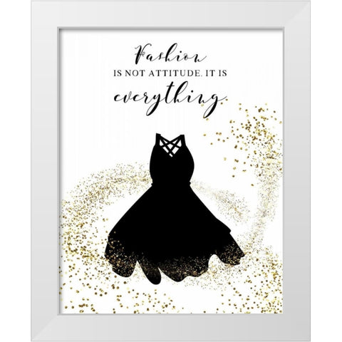 Fashion is White Modern Wood Framed Art Print by CAD Designs