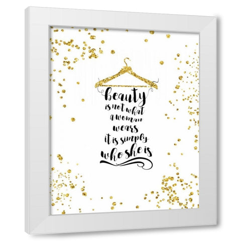 Beauty White Modern Wood Framed Art Print by CAD Designs