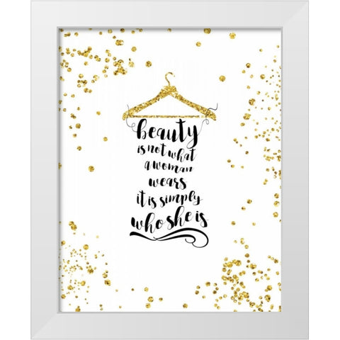 Beauty White Modern Wood Framed Art Print by CAD Designs