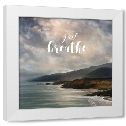 Just Breathe White Modern Wood Framed Art Print by Calascibetta, Mike