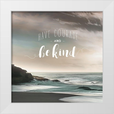 Be Kind White Modern Wood Framed Art Print by Calascibetta, Mike