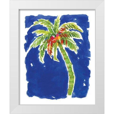 Bright Palm White Modern Wood Framed Art Print by Nan