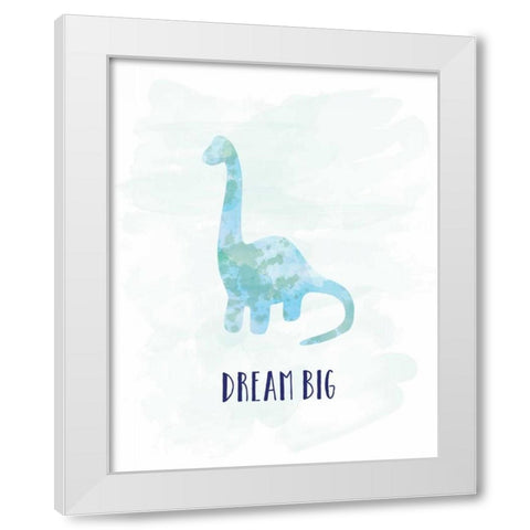 Dream Big Dino White Modern Wood Framed Art Print by Murray, Amanda