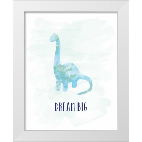 Dream Big Dino White Modern Wood Framed Art Print by Murray, Amanda
