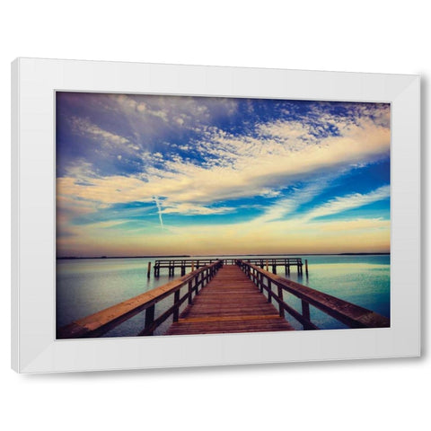 Sunrise Magic White Modern Wood Framed Art Print by Delimont, Danita
