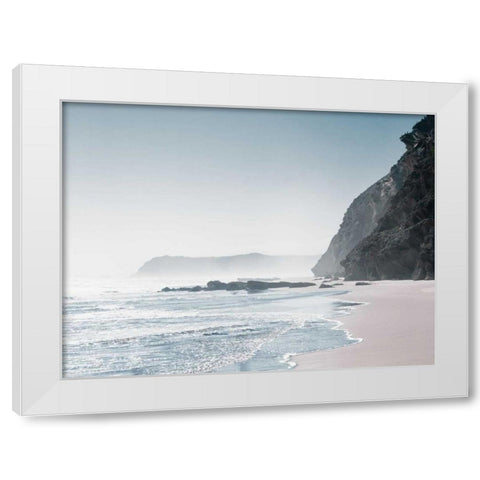 Blue Shore White Modern Wood Framed Art Print by Delimont, Danita