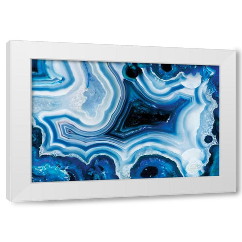 Indigo Agate I White Modern Wood Framed Art Print by Delimont, Danita