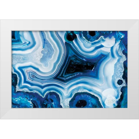 Indigo Agate I White Modern Wood Framed Art Print by Delimont, Danita