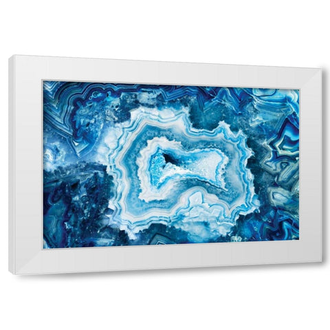 Indigo Agate II White Modern Wood Framed Art Print by Delimont, Danita