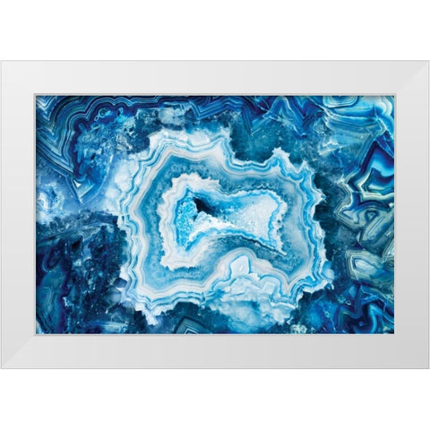 Indigo Agate II White Modern Wood Framed Art Print by Delimont, Danita