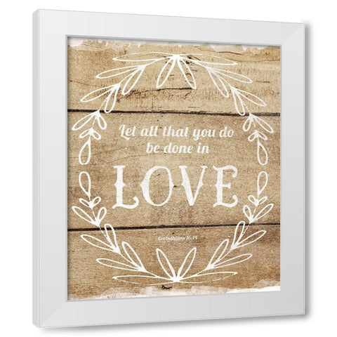 Done In Love White Modern Wood Framed Art Print by Murray, Amanda