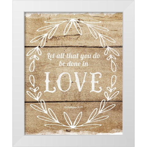 Done In Love White Modern Wood Framed Art Print by Murray, Amanda