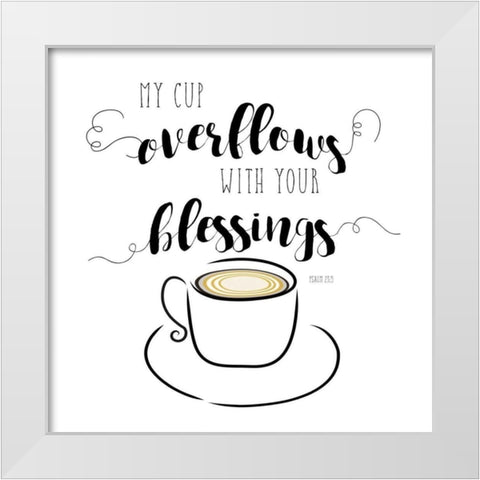 Cup Overflows White Modern Wood Framed Art Print by Murray, Amanda