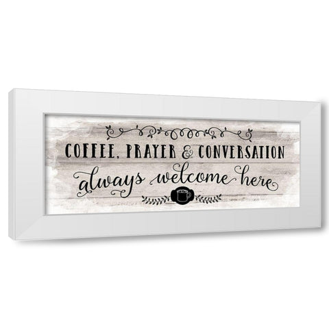 Coffee Prayer White Modern Wood Framed Art Print by Murray, Amanda