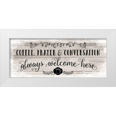 Coffee Prayer White Modern Wood Framed Art Print by Murray, Amanda