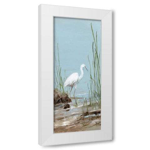 Island Egret I White Modern Wood Framed Art Print by Swatland, Sally