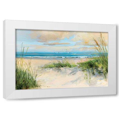 Catching The Wind White Modern Wood Framed Art Print by Swatland, Sally