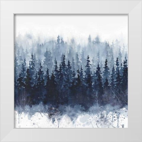 Indigo Forest White Modern Wood Framed Art Print by Robinson, Carol