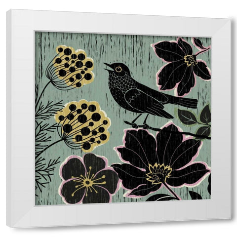 Natures Woodcut II White Modern Wood Framed Art Print by Knutsen, Conrad