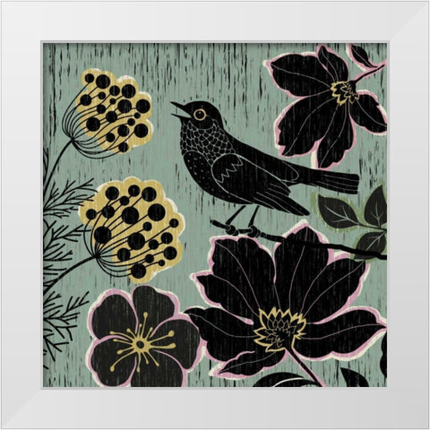 Natures Woodcut II White Modern Wood Framed Art Print by Knutsen, Conrad
