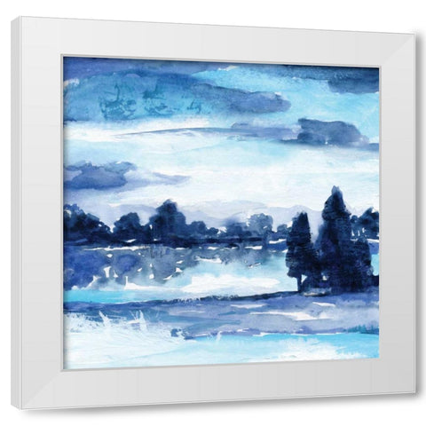 Indigo Land II White Modern Wood Framed Art Print by Nan