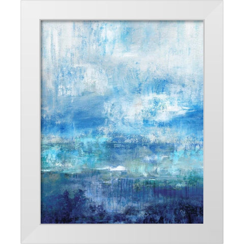 Morning Mist White Modern Wood Framed Art Print by Nan